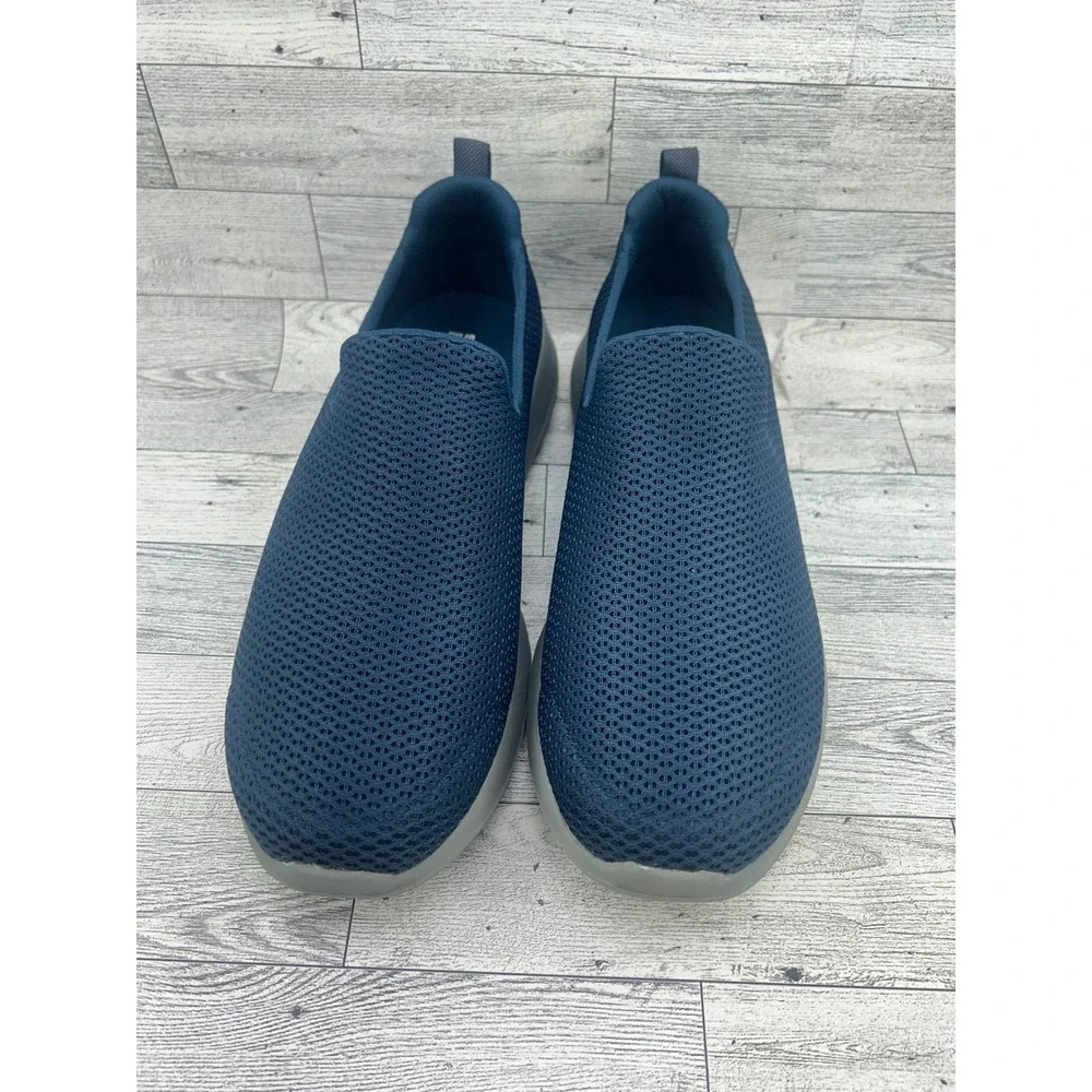 Skechers Go Walk Max Men Navy Grey Slip‎ On Walking Shoes 54600 Size 9.5